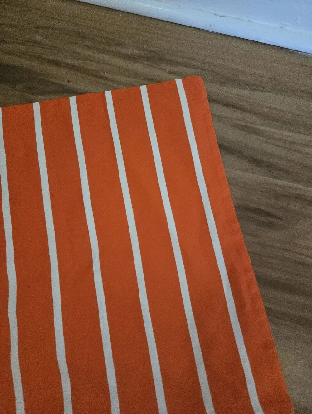 4/$15 Orange White Striped 20x20 Pillow Cover Cushion Boho Maximalist Retro